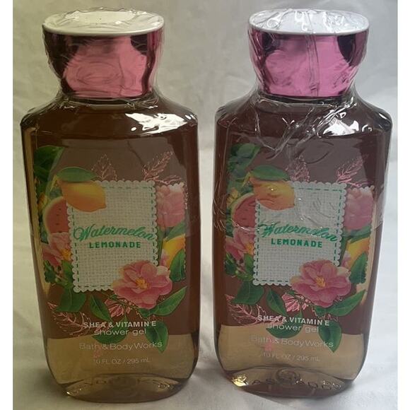 2 x Bath & Body Works WATERMELON LEMONADE Shea & Vitamin E shower gel Lot of 2 - Picture 2 of 7